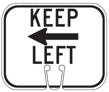 Keep Left

with Left Arrow Cone Sign