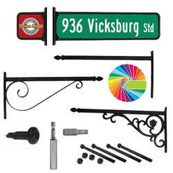 Sign Arm or Trim Brackets and Hardware for Round and Smooth Square Posts