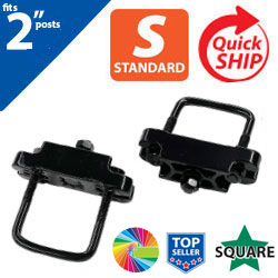 Semi Gloss Powder Painted U Bolt Clamps (Set of 2) for 2" Square Post