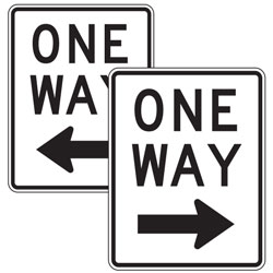One Way with Left/Right Arrow Sign for Temporary Traffic Control