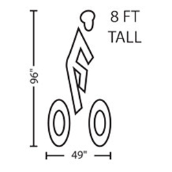 Bike with Rider Wearing Helmet | 8ft | 3M&trade; Stamark&trade; Pre Cut Pavement Marking Symbol