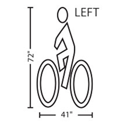 Left Bike with Rider | 3M&trade; Stamark&trade; Pre Cut Pavement Marking Symbol