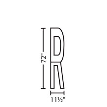 R | 72" tall | 3M&trade; Stamark&trade; Pre Cut Pavement Marking Legend