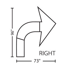 Right Curved Arrow | 3M&trade; Stamark&trade; Pre Cut Pavement Marking Arrow Symbol