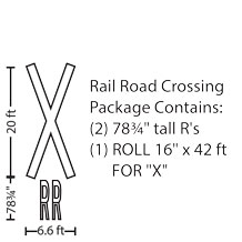 Railroad Crossing Package | 78" tall R | 3M&trade; Stamark&trade; Pre Cut Pavement Marking Legend