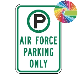 Air Force Parking Only | MUTCD Compliant Symbol & Words | Universal Permissive Parking Sign