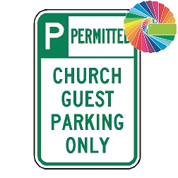 Church Guest Parking Only | Header & Words | Universal Permissive Parking Sign