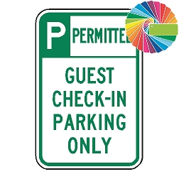Guest Check in Parking Only | Header & Words | Universal Permissive Parking Sign