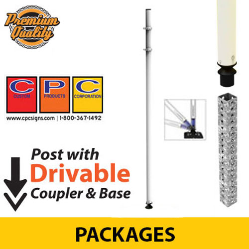 Sta Rite Flexible Sign Posts with Coupler and Drivable Base